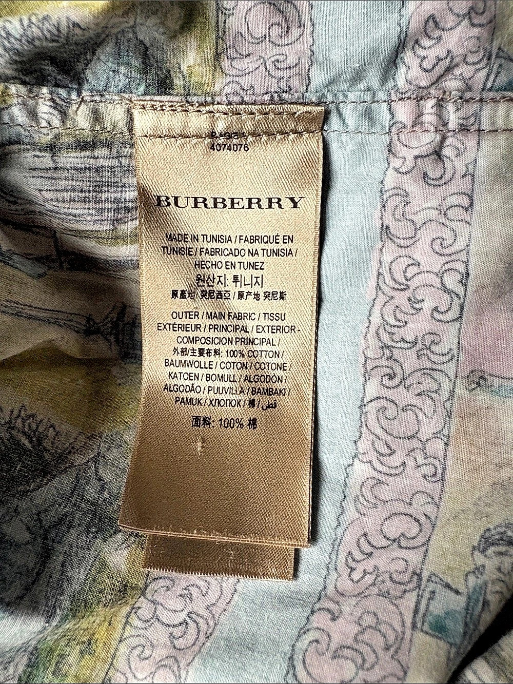 Burberry Rare Victorian London Print Camp Collar Shirt Men's Unisex Cotton - Picture 5 of 7